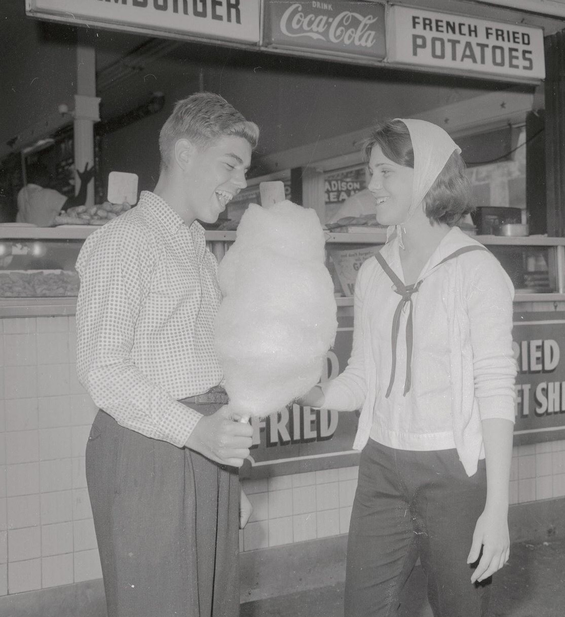 Bill Brown And Jill Deuve: Enjoying Cotton Candy At Coney Island.