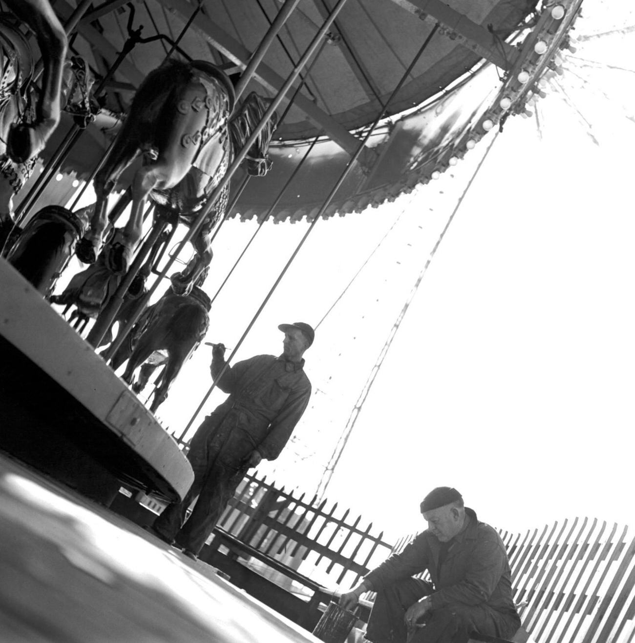 Carousel Preparation For Summer Season, 1955