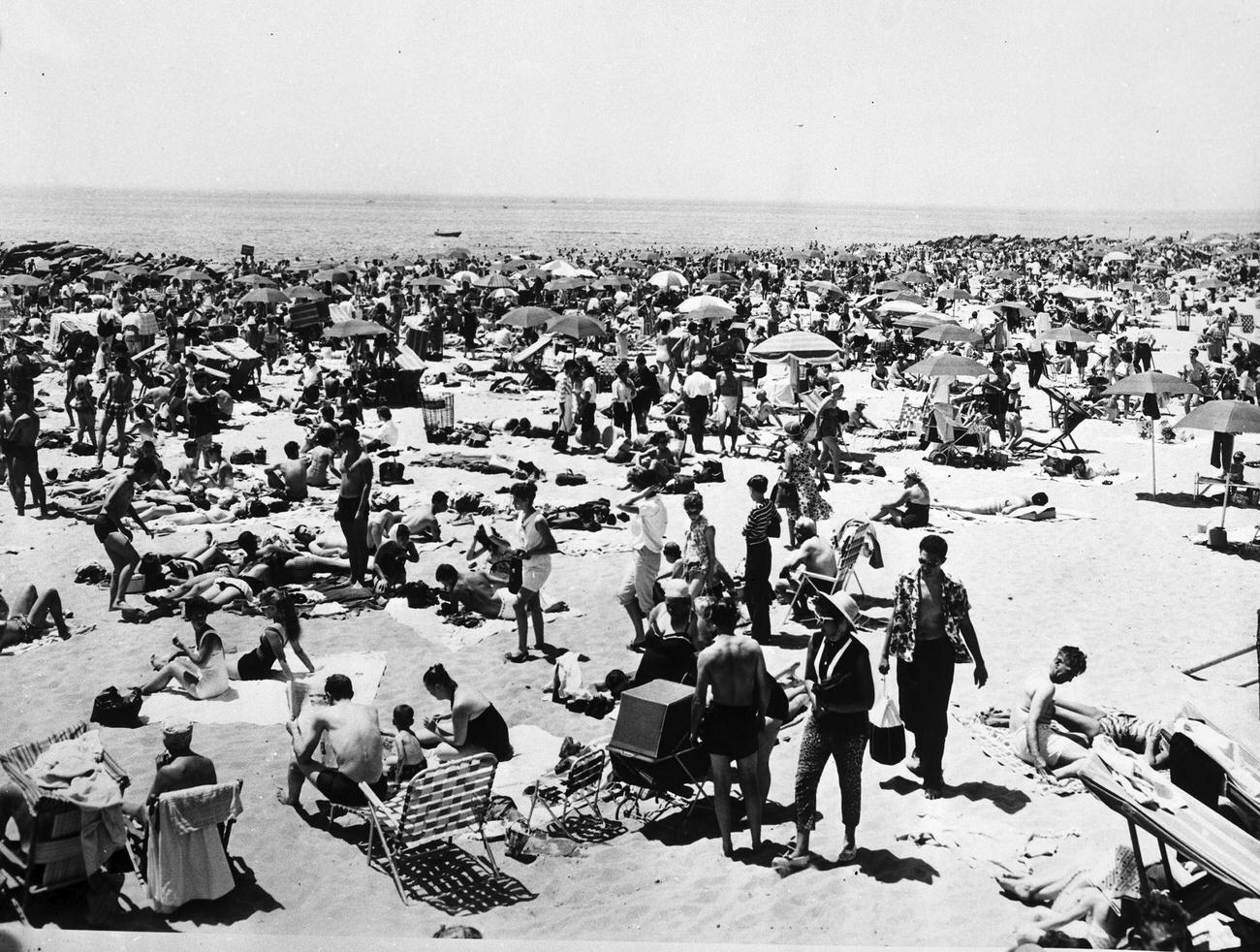 Beach Scene On July 4Th