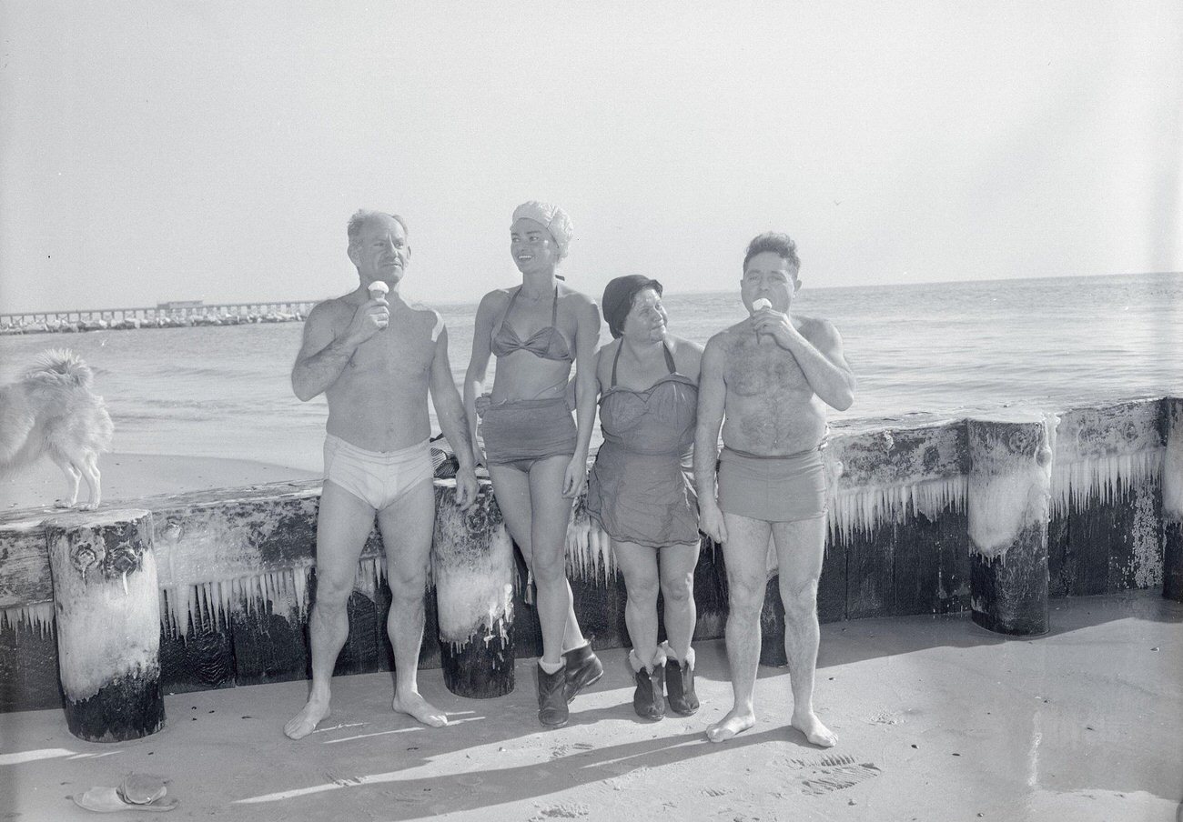 Polar Bears Club Cooling Off After Swim, 1950S