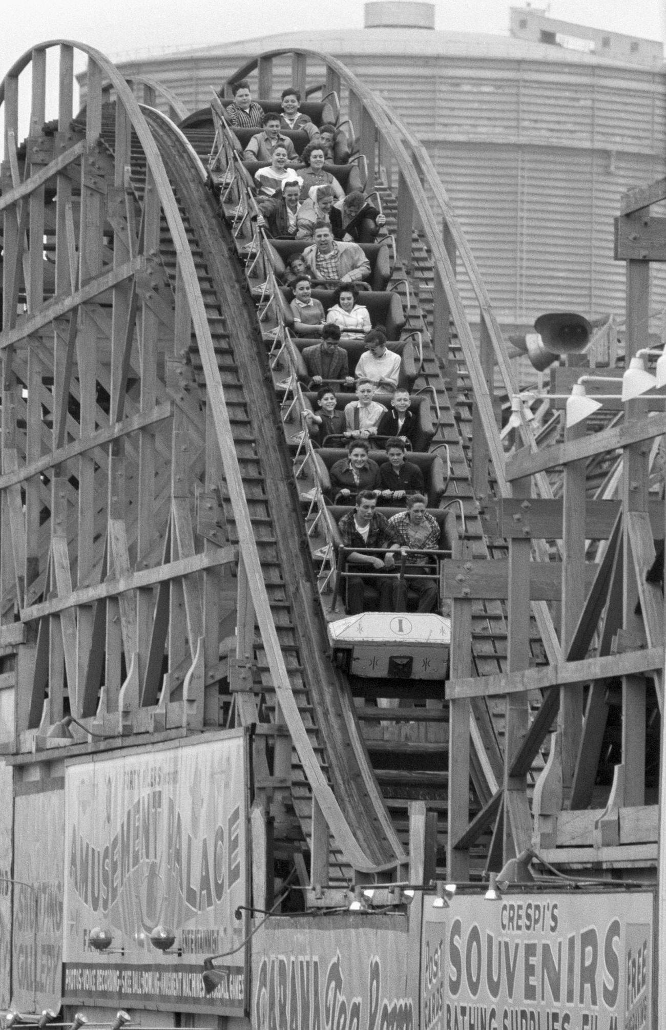 Reactions On Roller Coaster Captured, May 1959