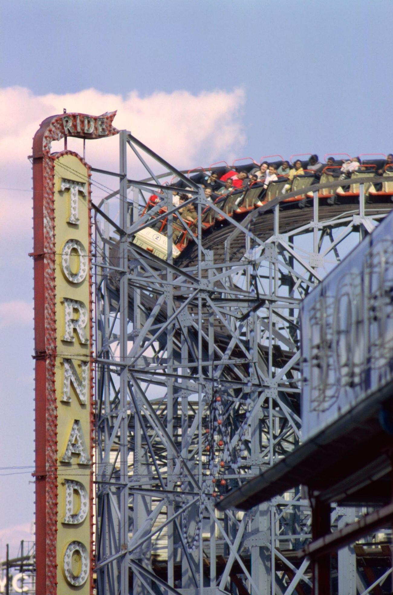 Roller Coaster At Coney Island Amusement Park, 1961