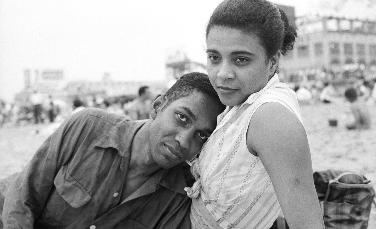 Portrait Of John And Susan Goodwin On Coney Island Beach, 1962