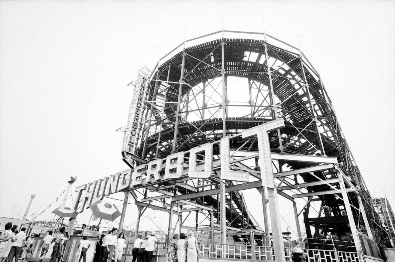 Thunderbolt Roller Coaster At Coney Island, 1964