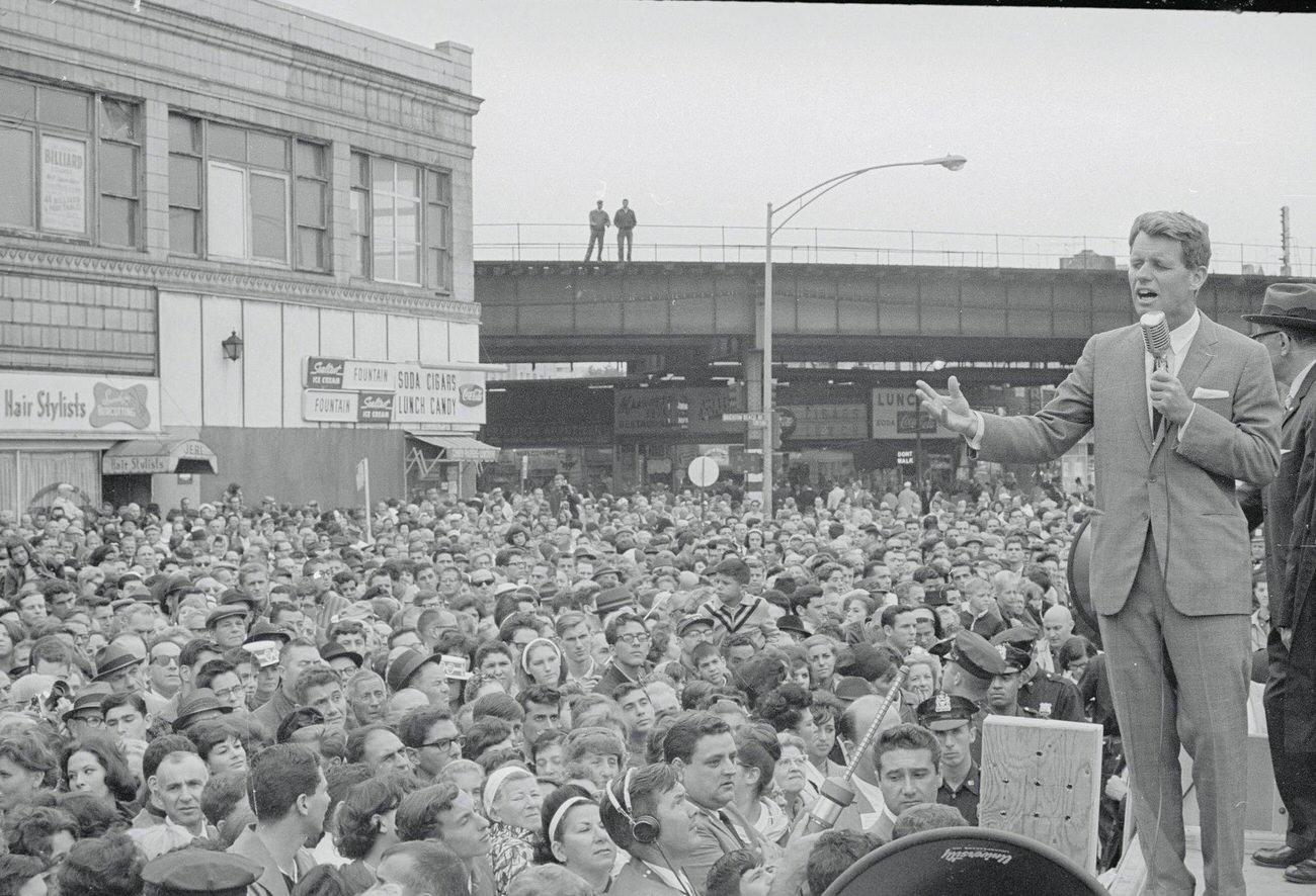 Robert F. Kennedy Campaigning At Coney Island
