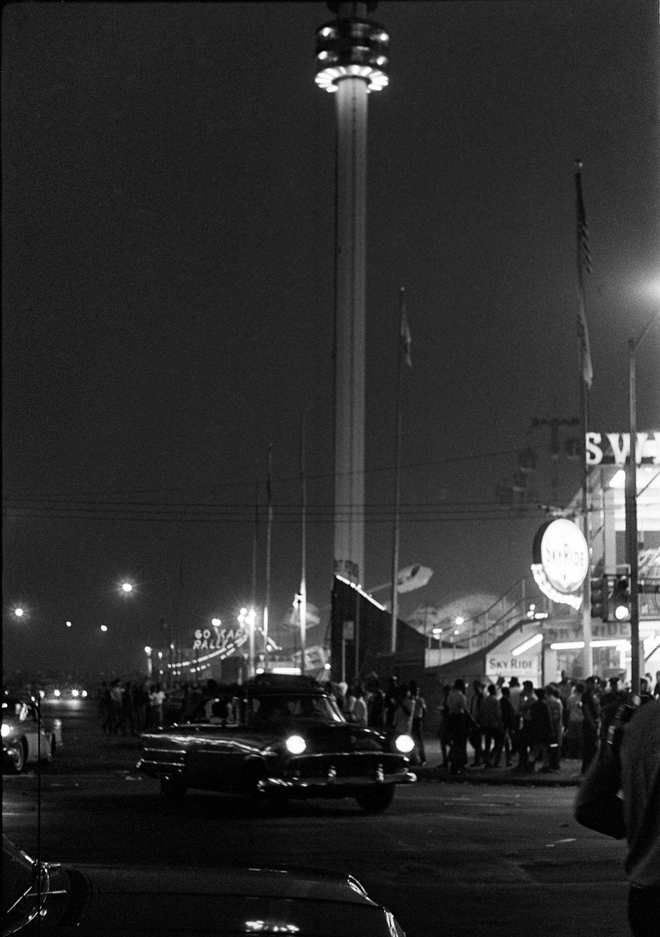 Nighttime View Of Parachute Jump At Coney Island, 1968
