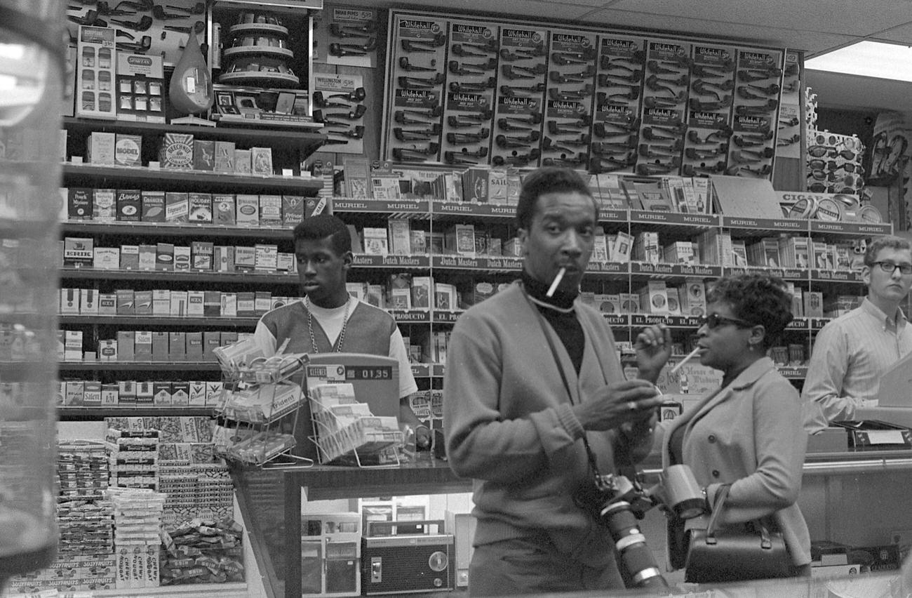 Clerks And Customers In Coney Island Store, 1968