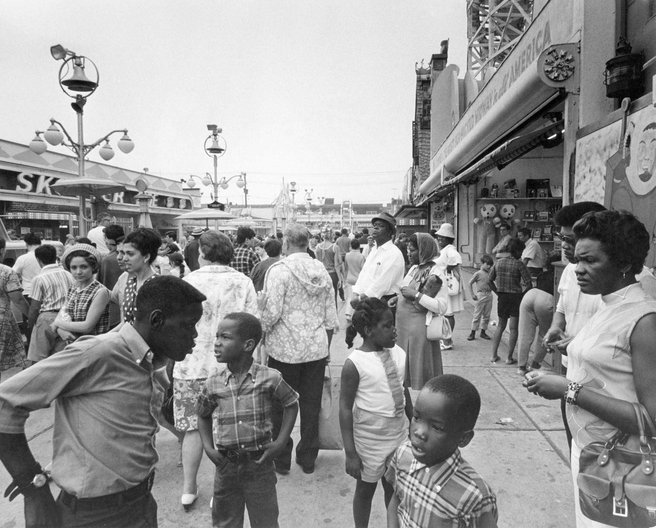 Visitors At Coney Island Funfair, 1969