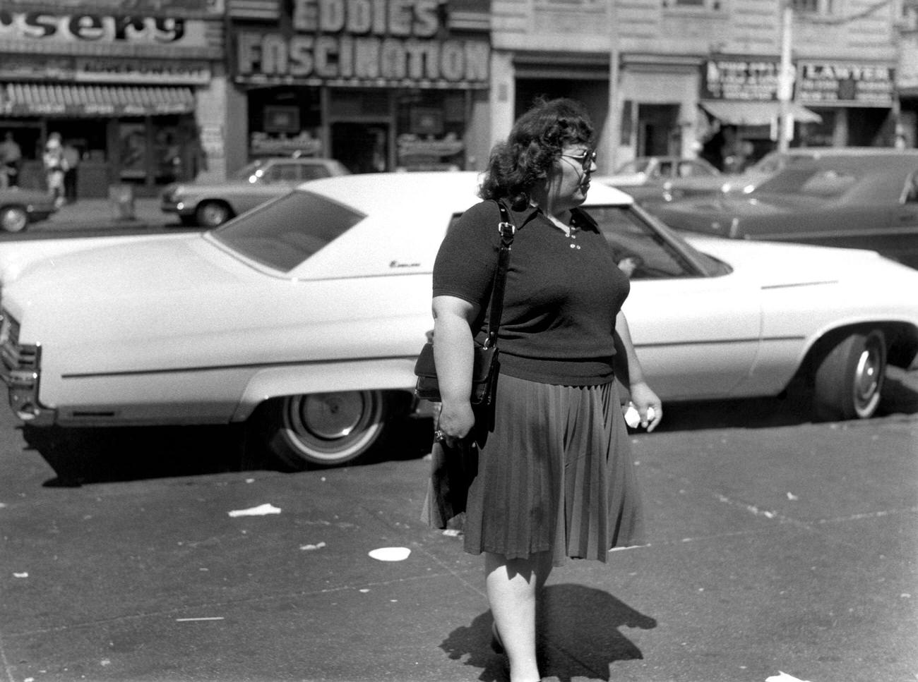 Woman Standing On Surf Avenue, Coney Island, 1973