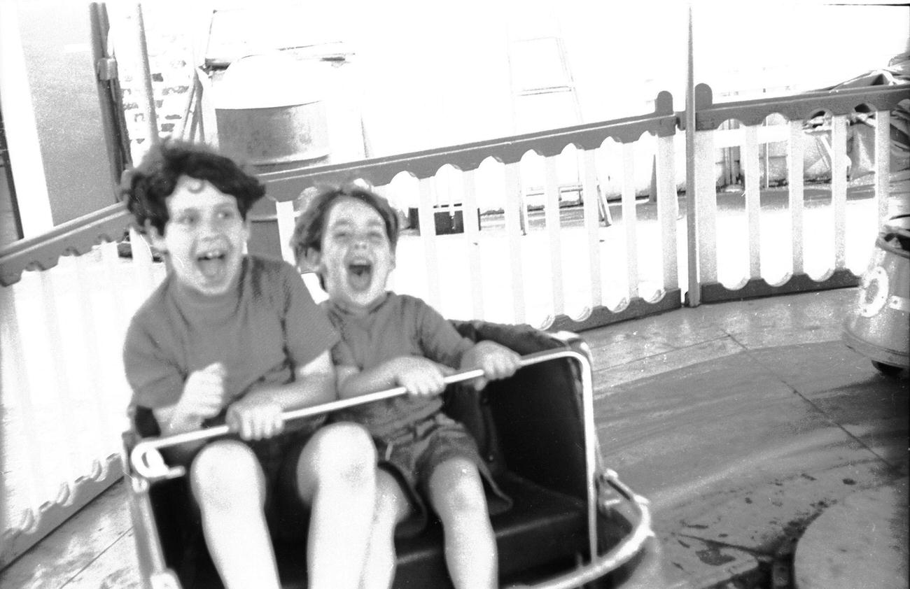 Children Shouting On A Coney Island Ride, 1970