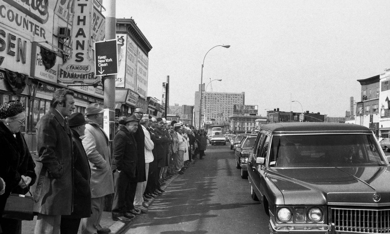 Employees Pay Respects To Nathan Handwerker, Coney Island Founder, 1970S