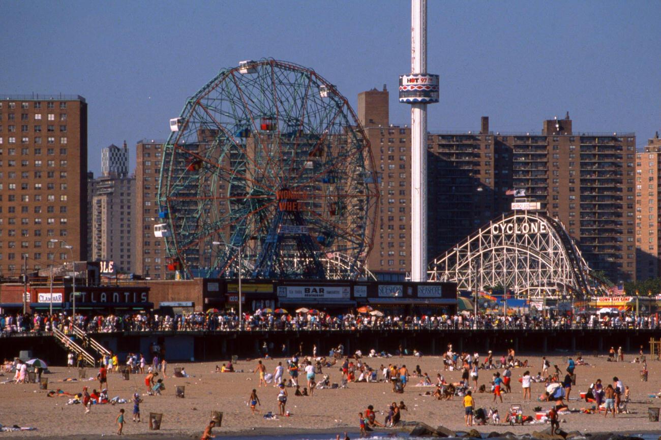 View Of A Coney Island Amusement Park, 1989