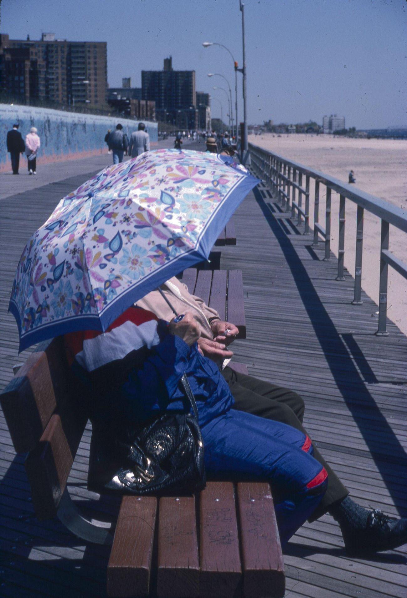 Couple On The Coney Island Boardwalk, October 1991