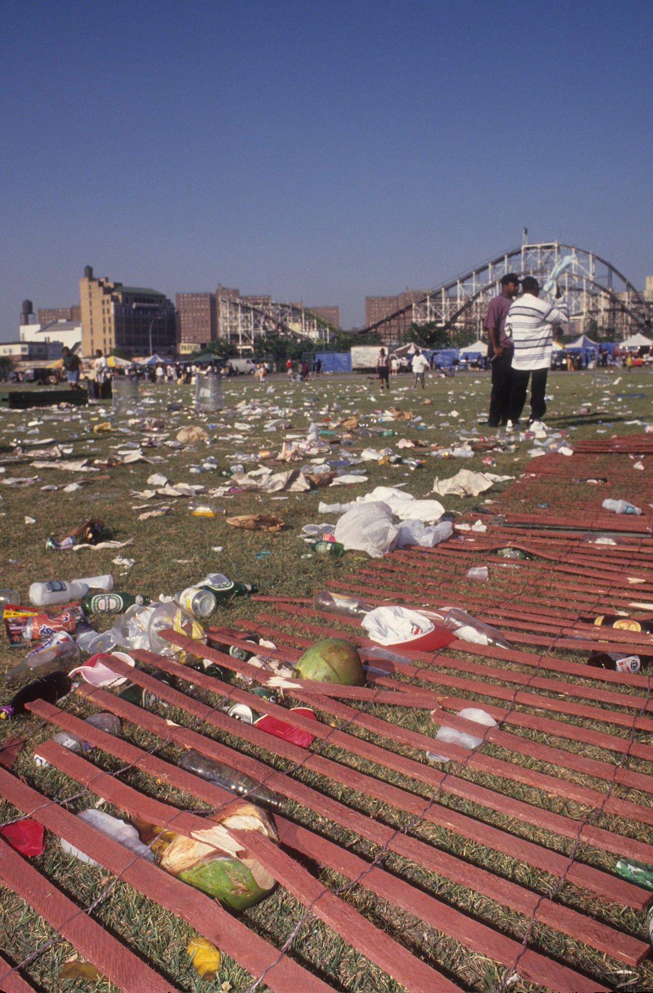 Debris In Steeplechase Park After Riot, July 4, 1993