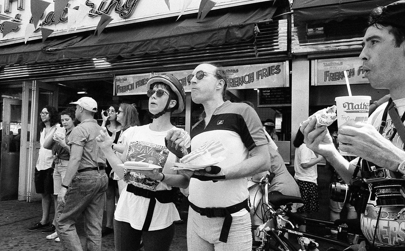 Bicyclists At Nathan'S Famous, June 25, 1994