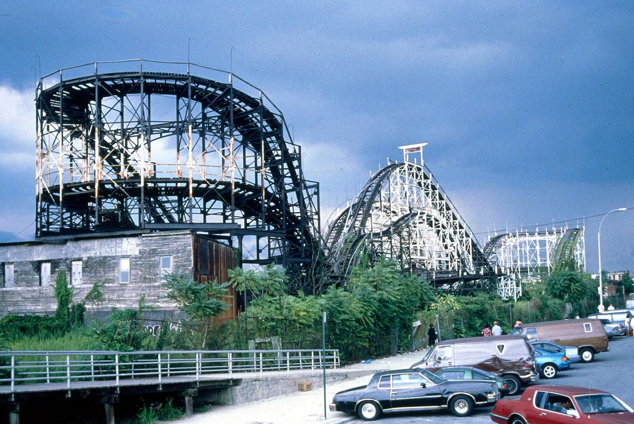 Old Roller Coaster In Coney Island, 1995