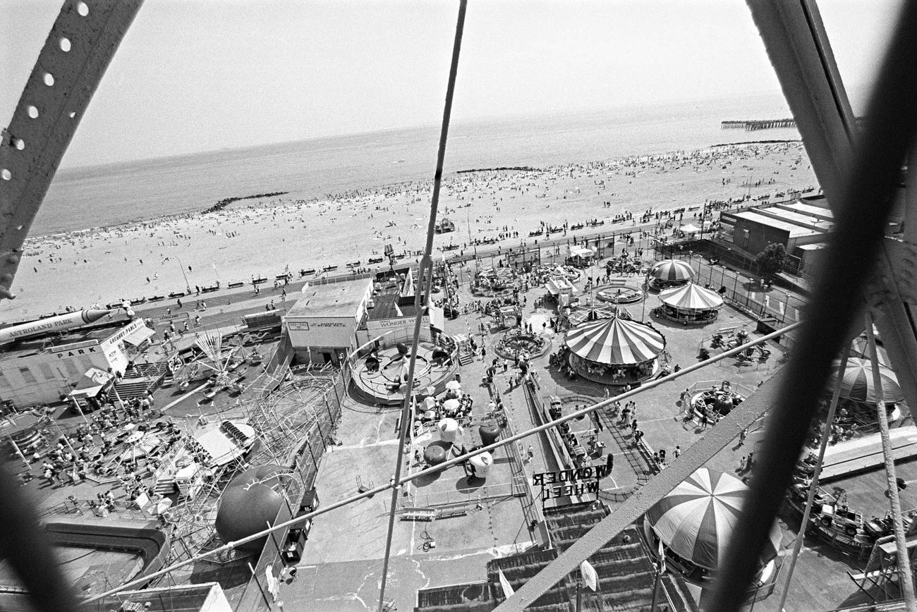 View From Wonder Wheel Overlooking Coney Island Beach, 1990S