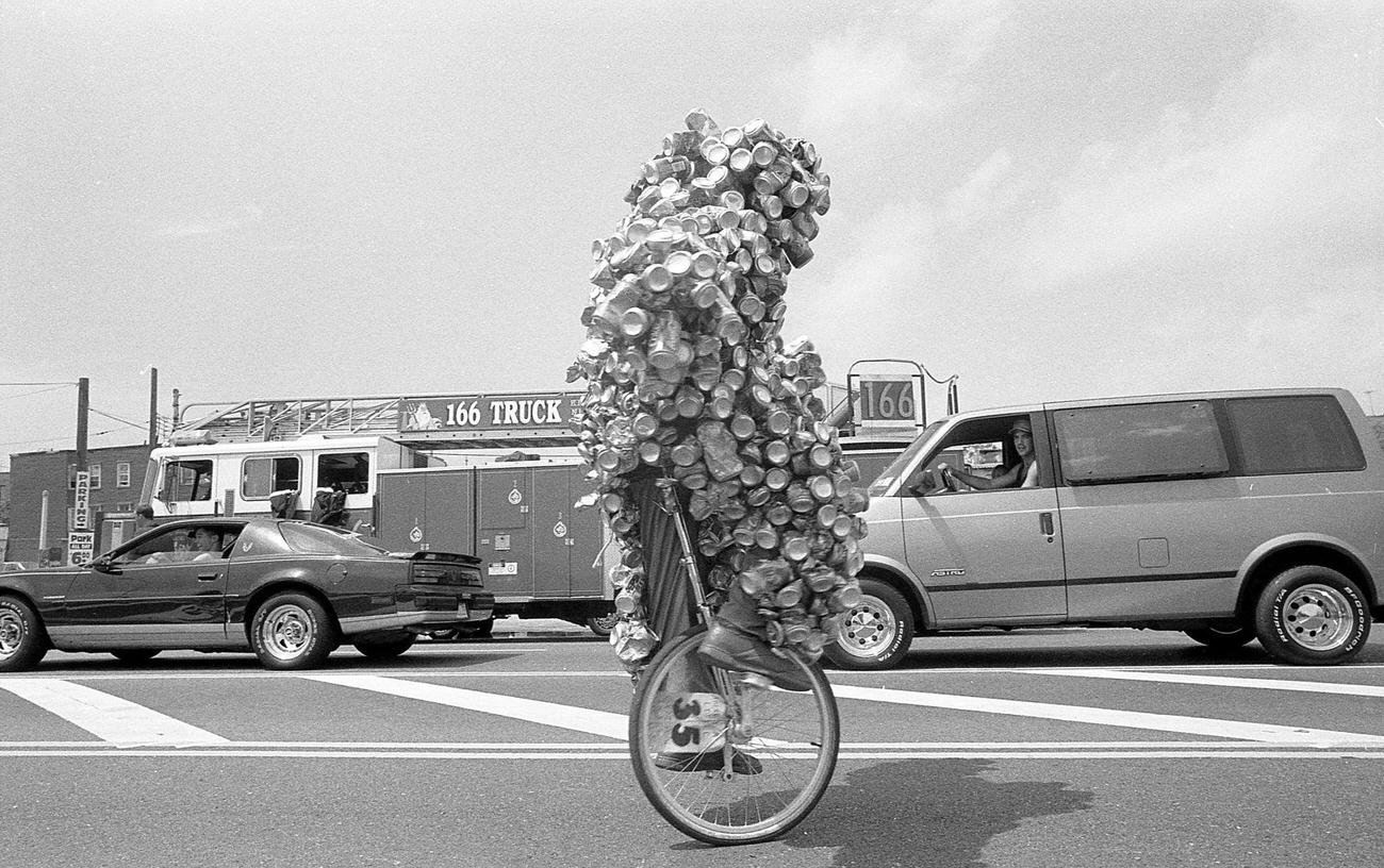 Costume-Clad Unicyclist At The Coney Island Mermaid Parade, 1994