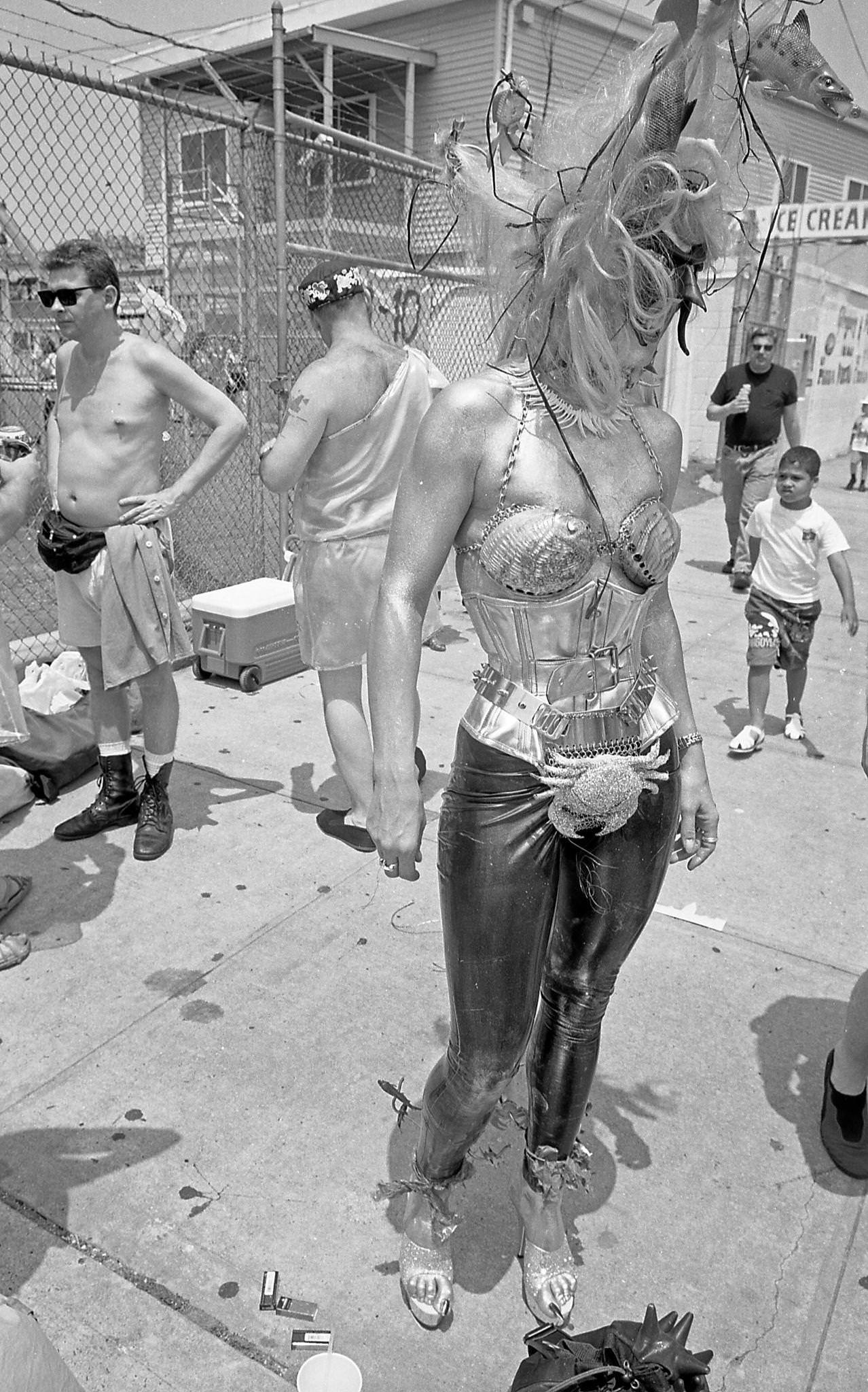 Costumed Mermaid At West 10Th Street And Surf Avenue At Coney Island Mermaid Parade, 1997
