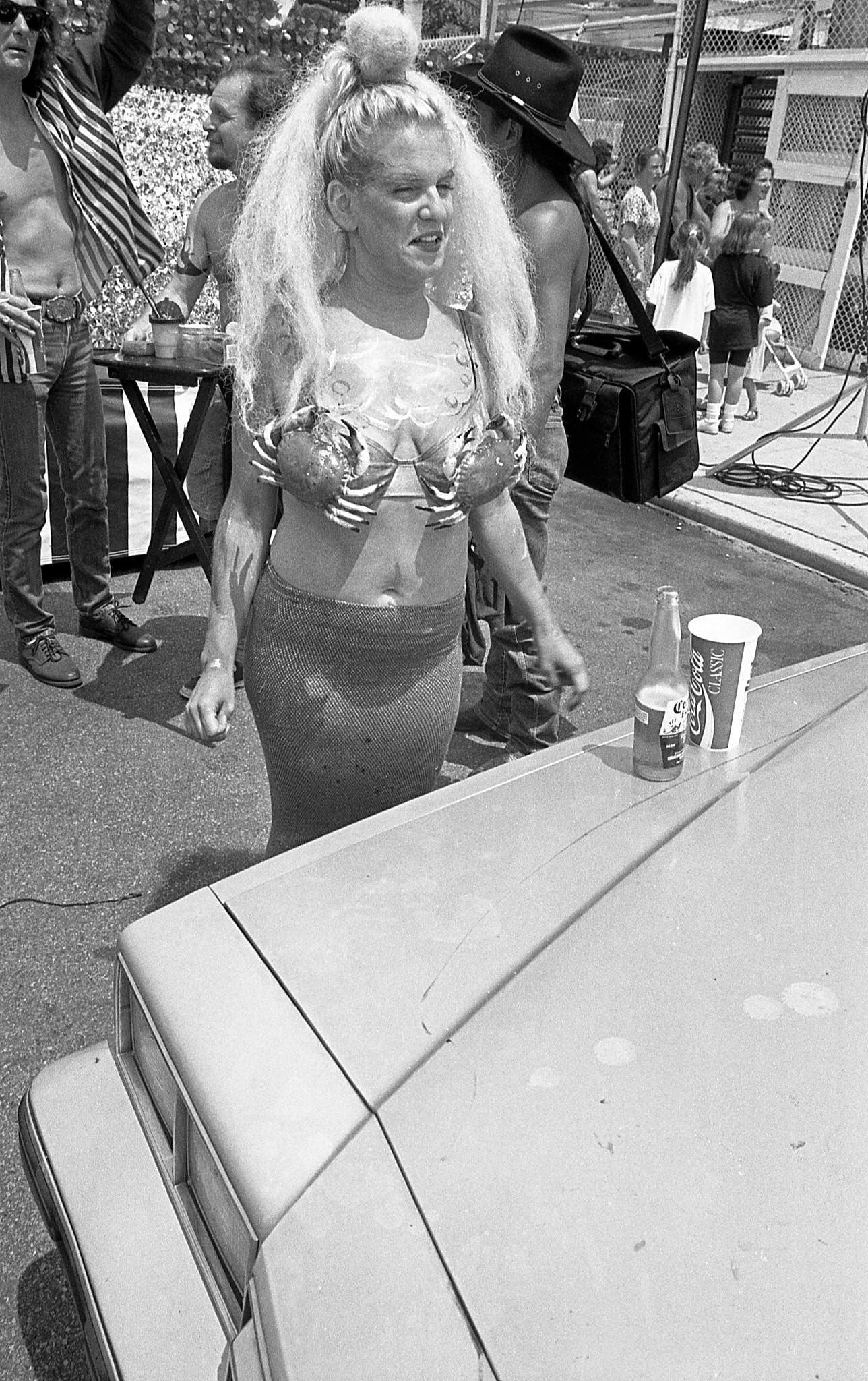 Woman In Mermaid Costume Poses At Coney Island Mermaid Parade, 1997