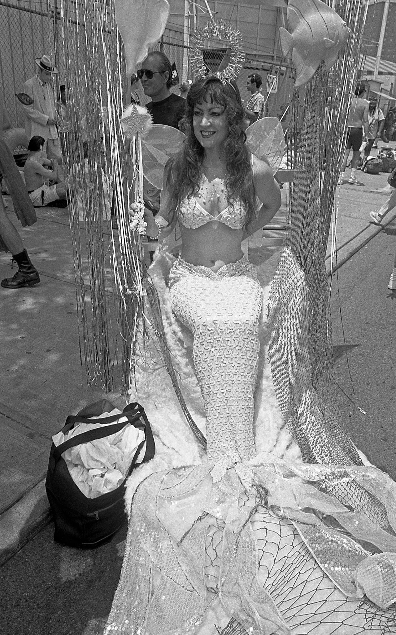Woman Poses On West 10Th Street And Surf Avenue At Coney Island Mermaid Parade, 1997
