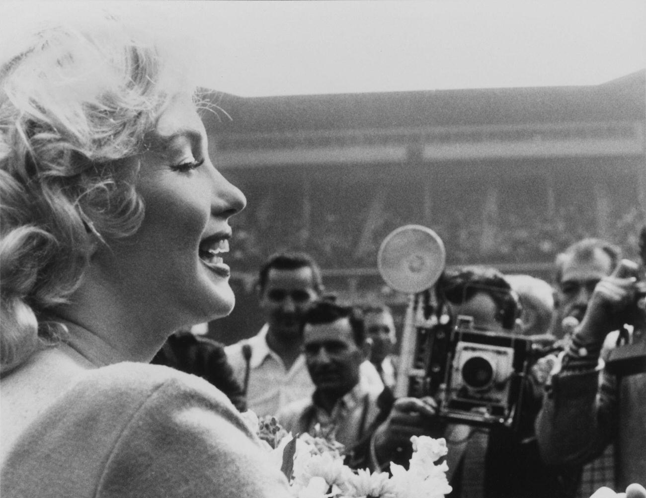 Marilyn Monroe At Soccer Match Ceremony At Ebbets Field, 1957