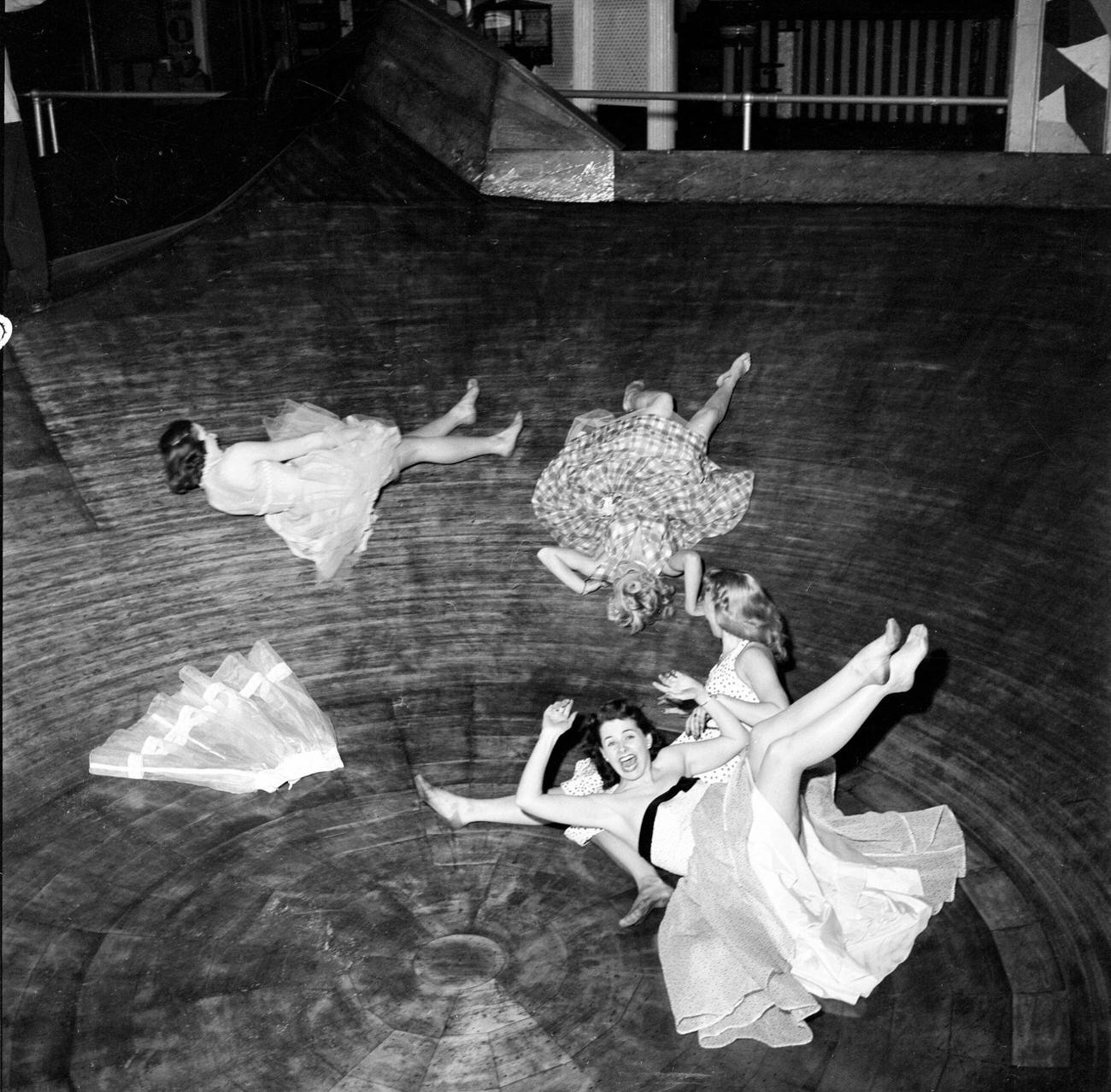 Cbs Models On The Human Roulette Wheel At Steeplechase Park, 1953.