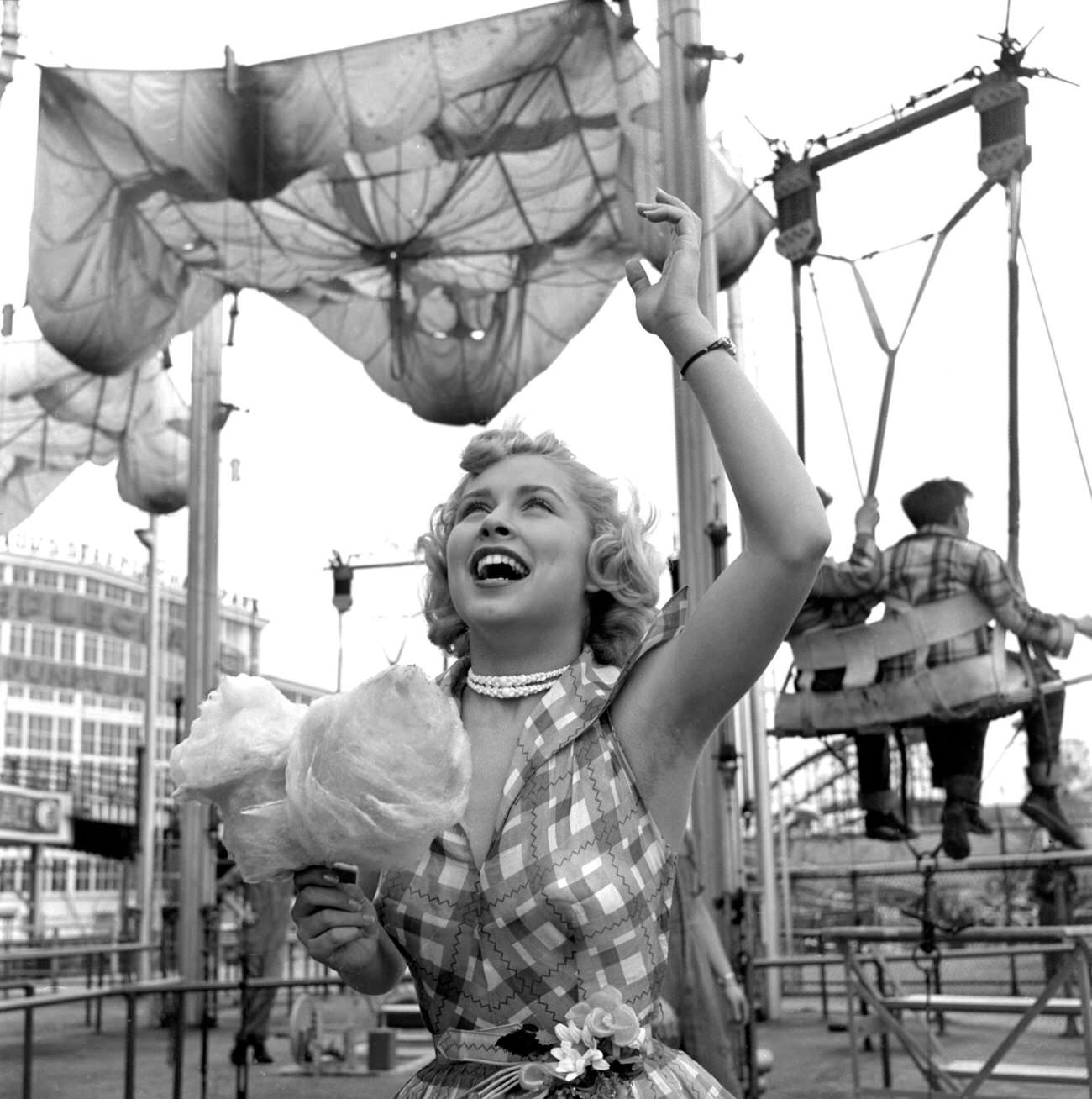 Cindy Robbins From &Amp;Quot;The Big Payoff&Amp;Quot; Enjoying Cotton Candy At Steeplechase Park, 1953