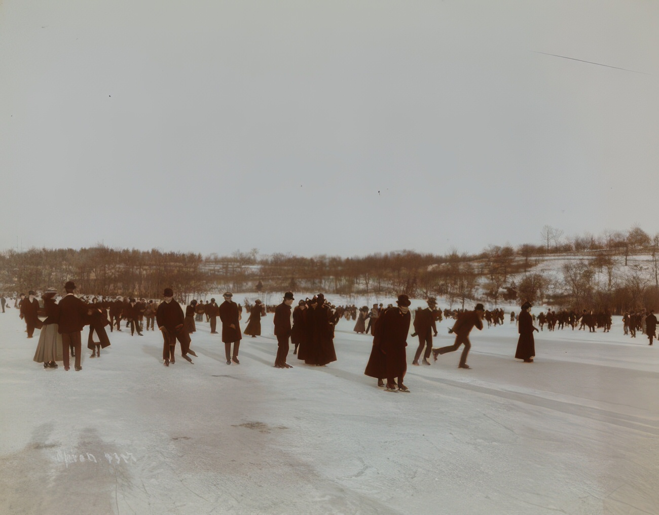 Skating On A Frozen Lake At Van Cortlandt Park, 1898.