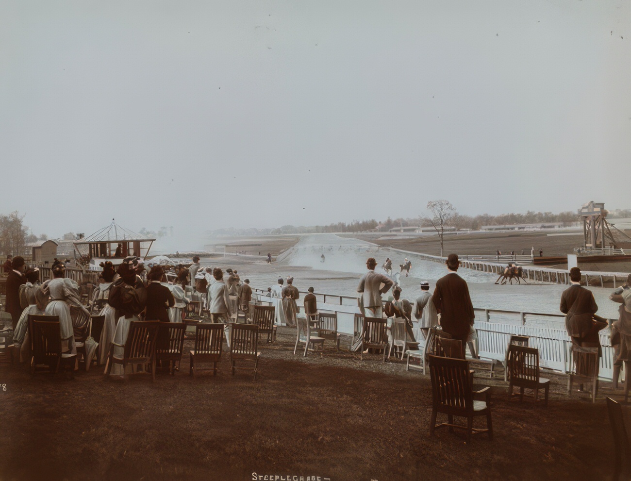 Spectators At A Steeplechase Event At Morris Park Race Track, Westchester, Now Part Of The Bronx, 1895.
