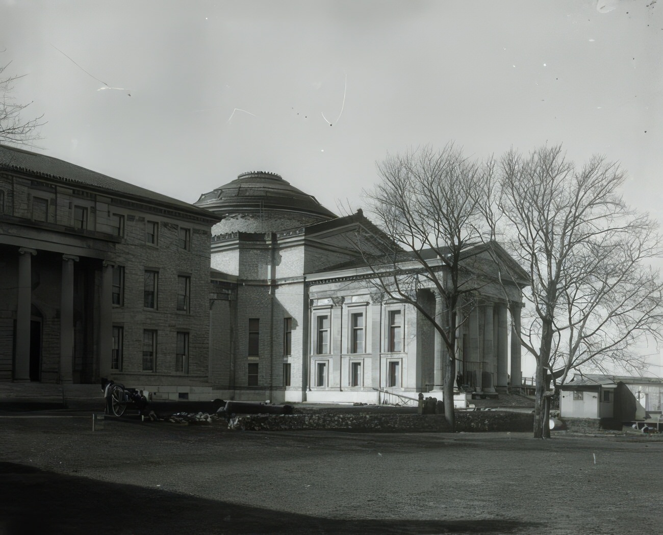 Facade And Side Of New York University Library, Also Showing Part Of The Hall Of Language, Circa 1894.