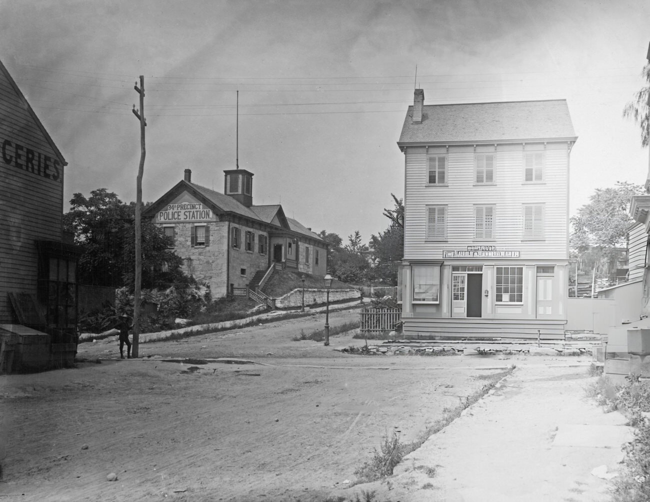 The 34Th Street Precinct Police Station, Next To A Saddlery, On Burnside Avenue, Bronx, 1893.