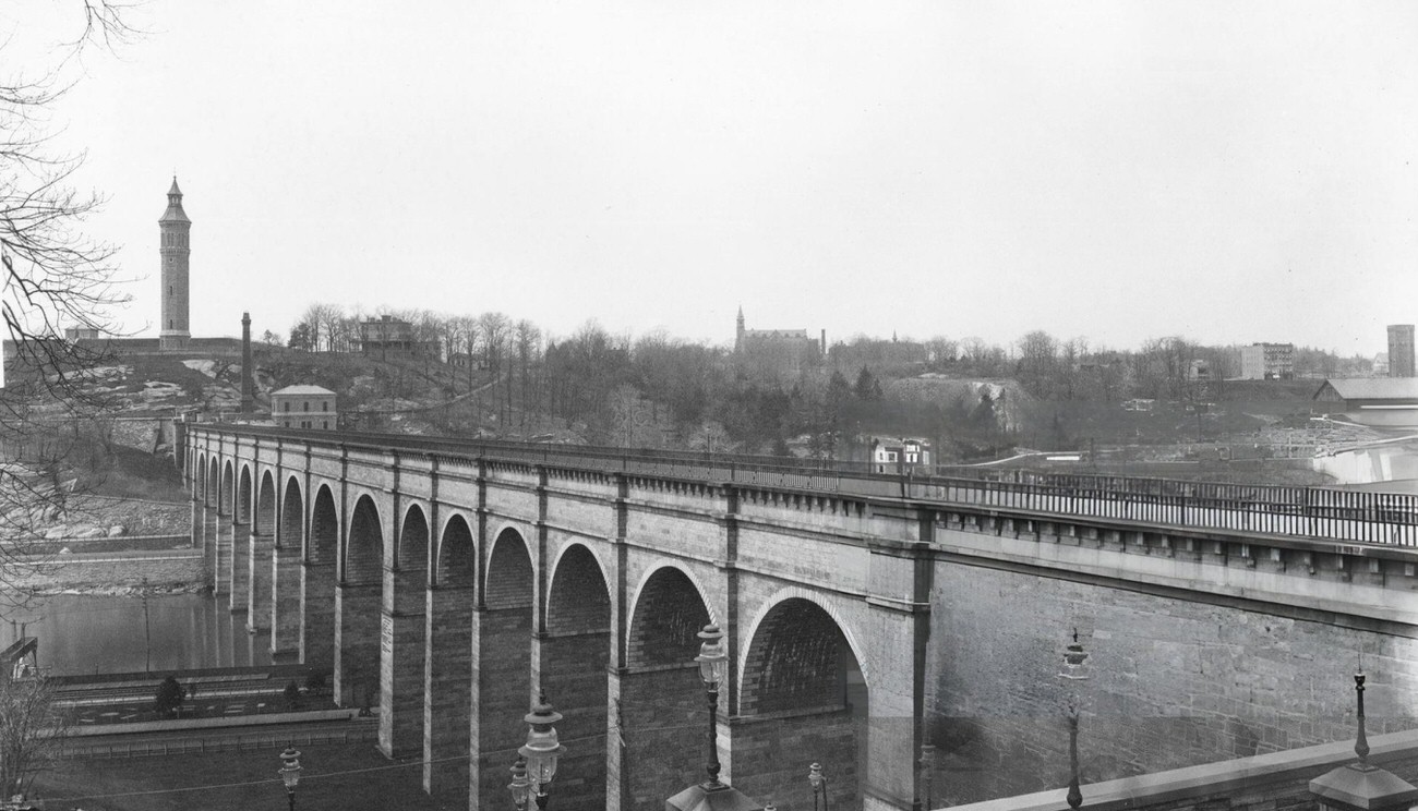 View Of High Bridge, Looking West From The Bronx, 1895.