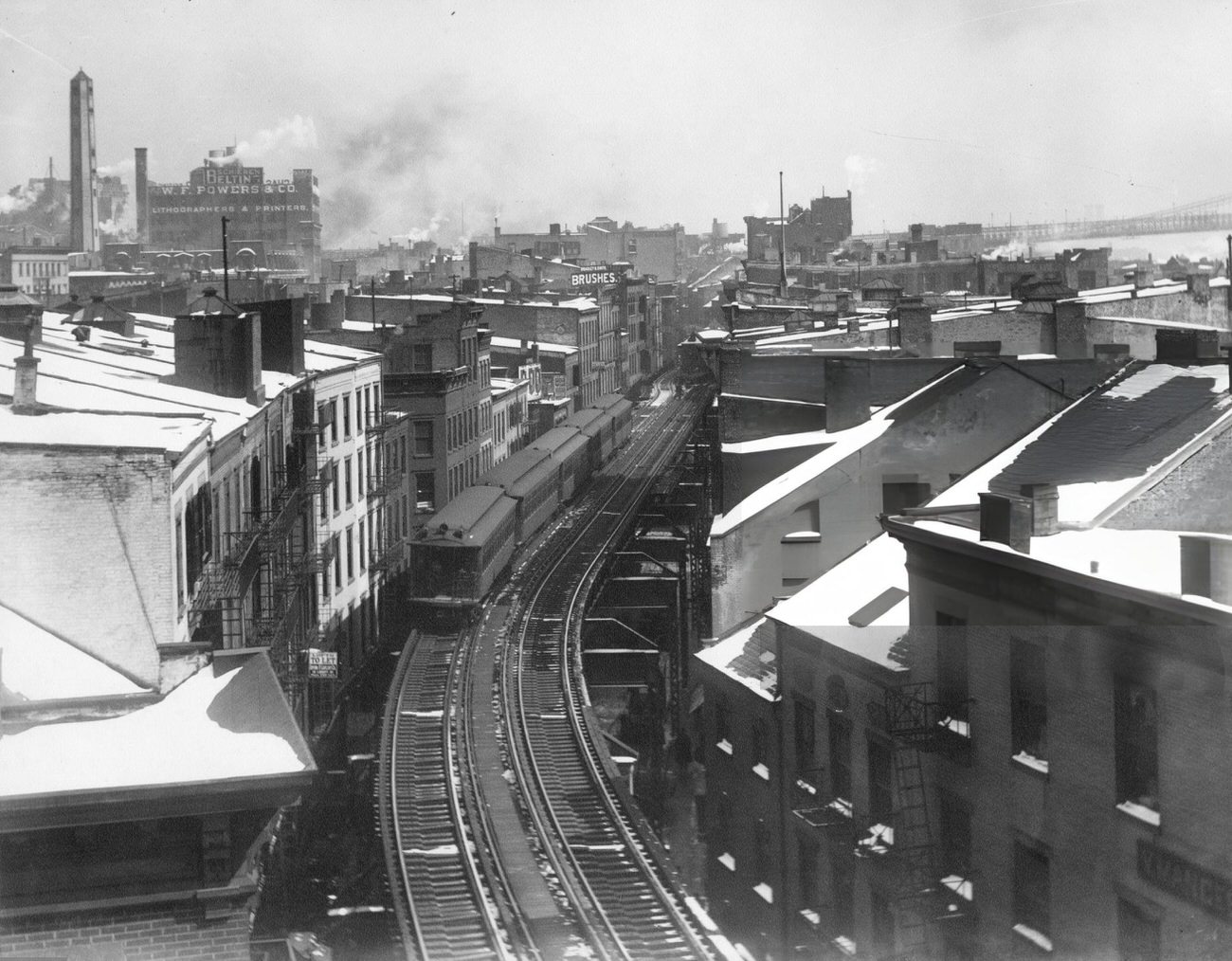 Downtown Section Of The Elevated Railroad In The Bronx, 1895.