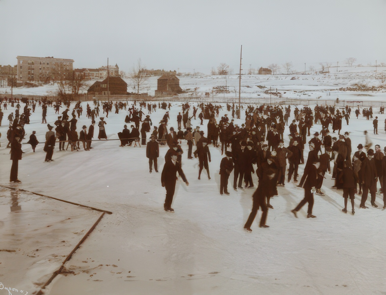 Skating On A Frozen Lake At Van Cortlandt Park, 1906.