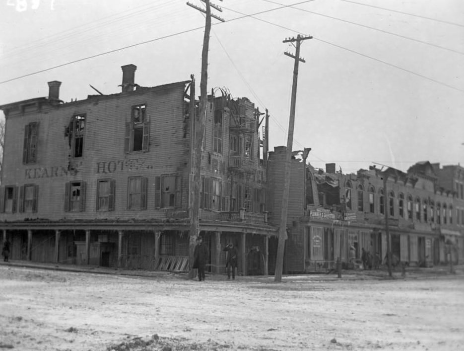The Kearns Hotel After A Fire At Third Avenue And Fordham Road, Fordham, Bronx, 1902.