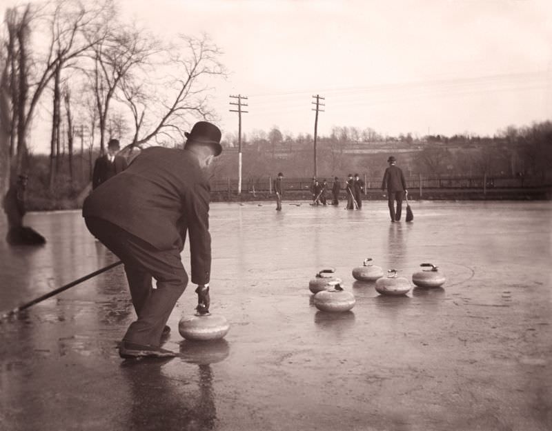 Curling, Van Cortlandt Lake, The Bronx, 1902