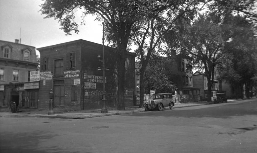 Auto Body Shop At The Corner Of E. 188Th Street And Washington Avenue, Fordham, Bronx, 1902.