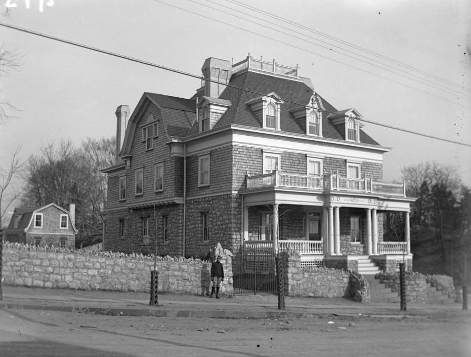 A Large Stone And Shingle House In Tremont, Bronx, 1902.