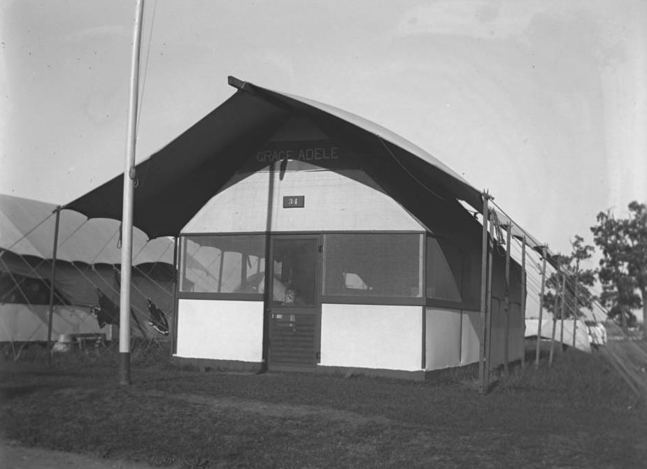 Tent 'Camp Grade Adele,' Orchard Beach, Bronx, 1911.