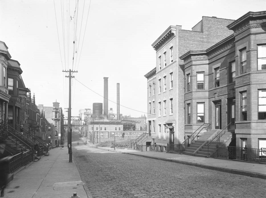 A Residential Street Towards An Industrial District, Bronx, Circa 1916.