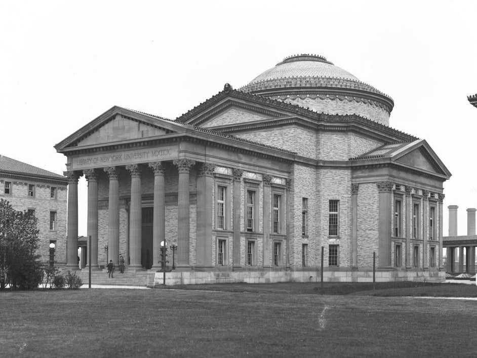 Library, New York University, Bronx, Circa May 1916.