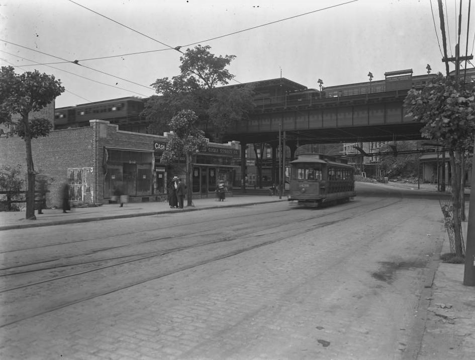 Burnside Avenue El Station On The Francis T. Lord Estate, Bronx, Circa June 1919.