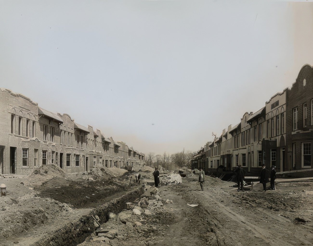 Houses Under Construction On Holland Avenue Near The Mace Estate, Circa 1925.