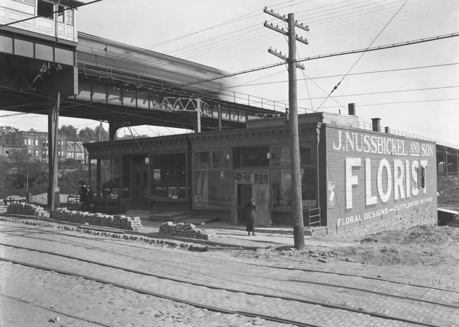 Elevated Train Station At 56-58 E. 161St Street, Bronx, Circa 1920.