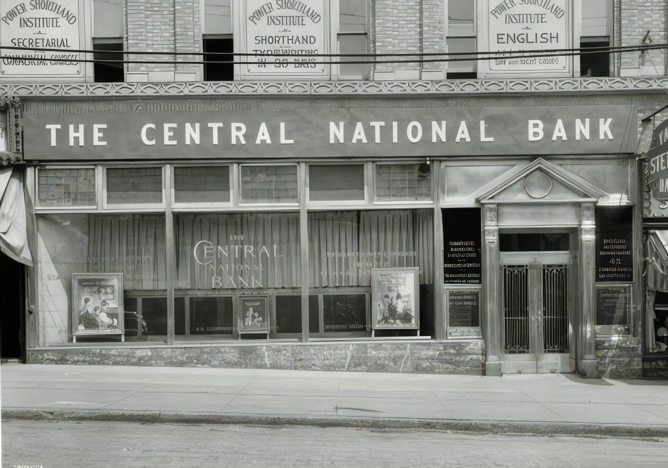 Central National Bank At 5 Burnside Avenue, 1928.