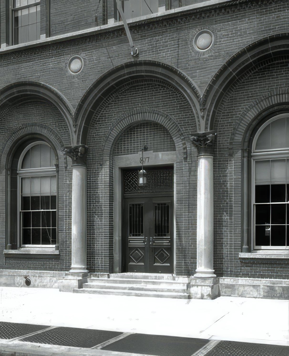 Entrance Of The New York Public Library At Southern Boulevard And Tiffany Street, 1929.