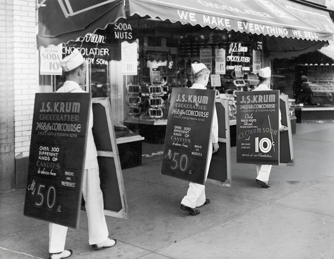 Young Men Promoting J S Krum Chocolatier, Bronx, Circa 1935.