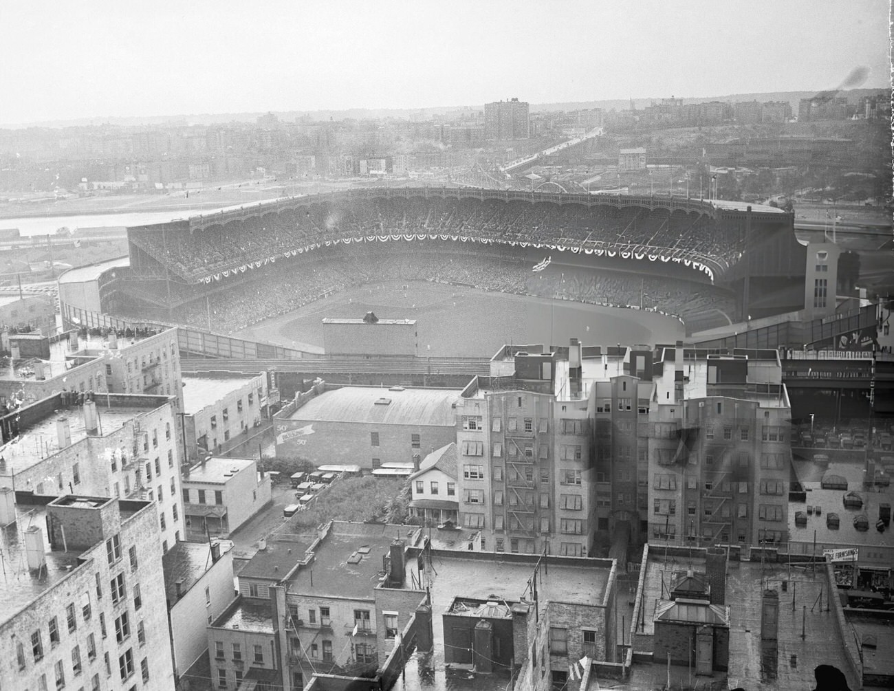 Aerial View Of Yankee Stadium On World Series Day, 1930S