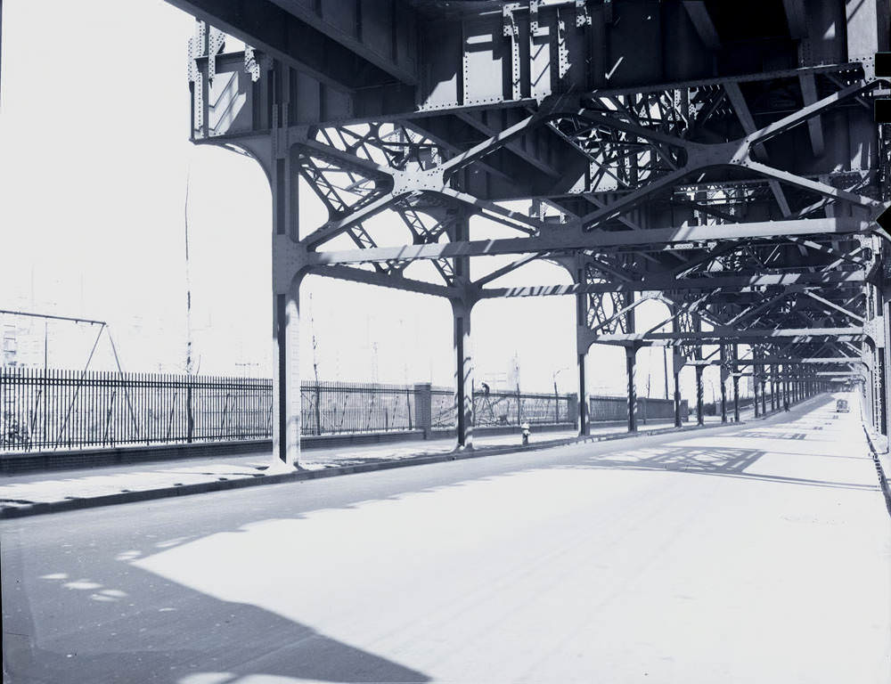 164Th Street And 165Th Street, Showing Elevated Tracks And Playground, 1937.